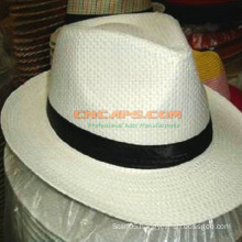 Custom Printed Paper Panama Hat with Logo for Advertising